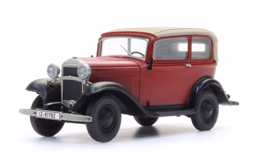 MA76159-1 Artikelname: Opel 1.2L Dach geschlossen rot Originalhersteller: Opel von Artitec im Maßstab: 1:87 Hersteller-Nr: 387.643