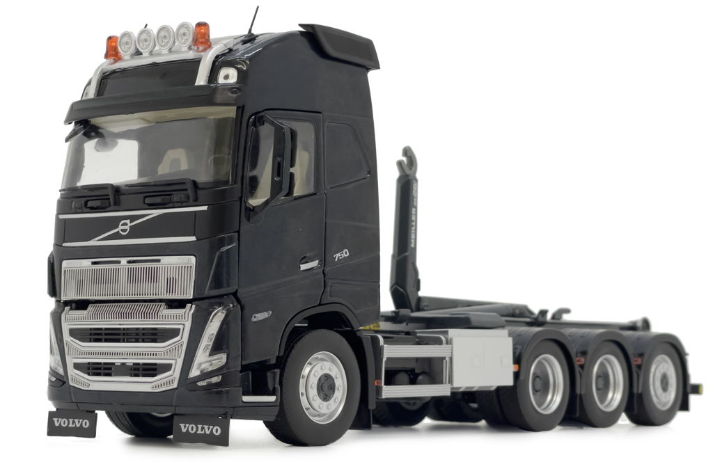 Volvo FH5 Lkw mit Hakenlift anthrazit Modell von MarGe Models 1:32