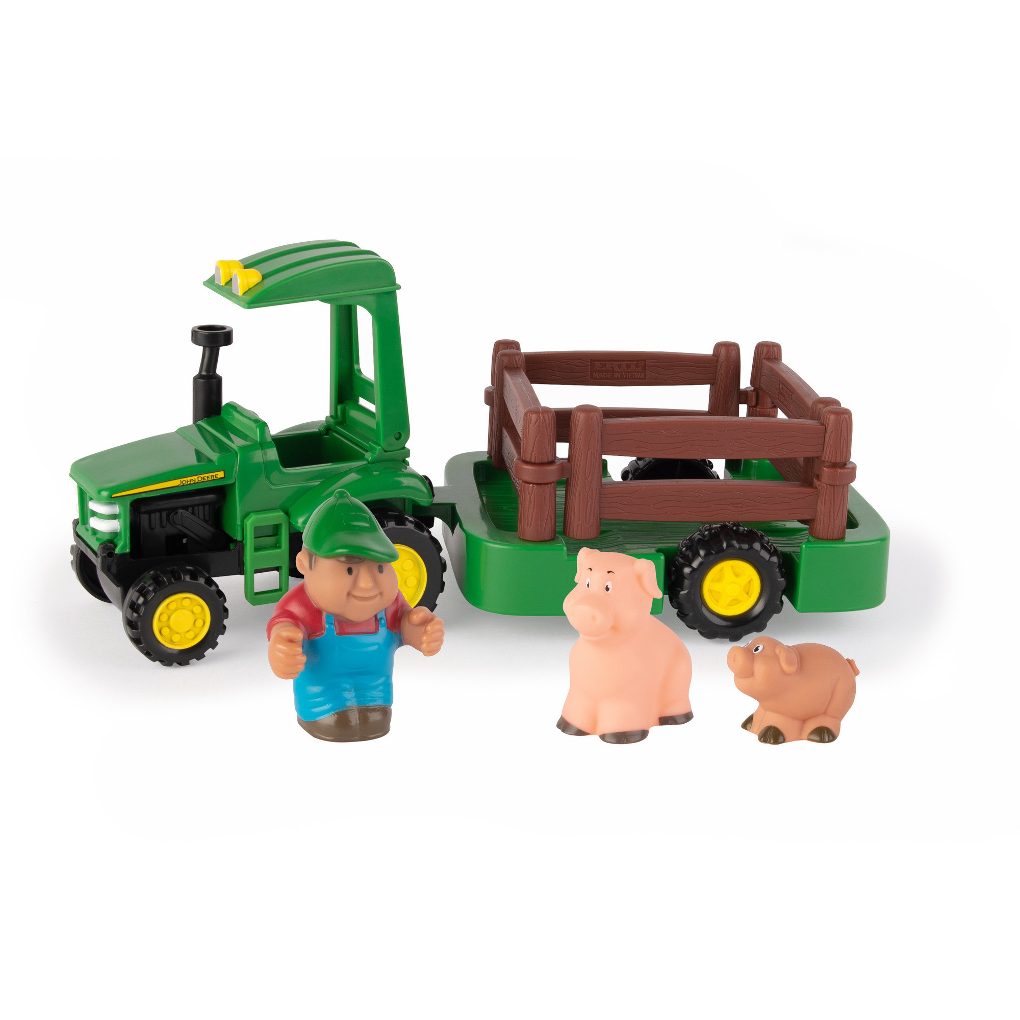 John Deere Traktor mit Anhänger und Tierfiguren Modell von John Deere Preschool 