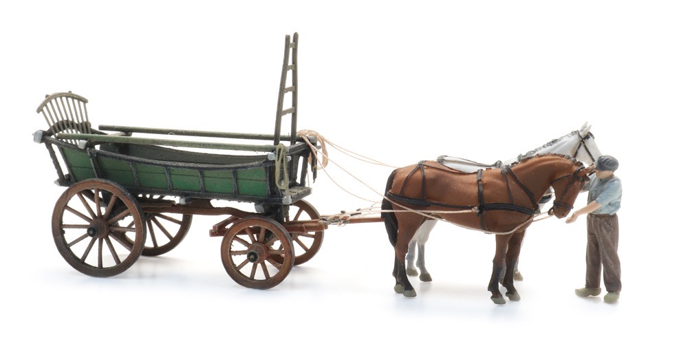 Nordeuropäischer Heuwagen + Figur Modell von Artitec 1:87
