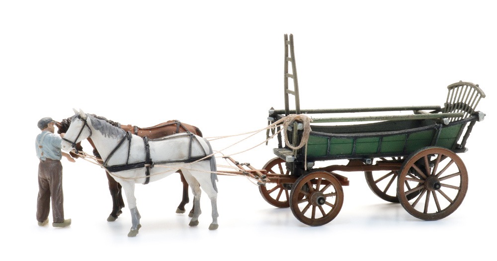 Nordeuropäischer Heuwagen + Figur Modell von Artitec 1:87