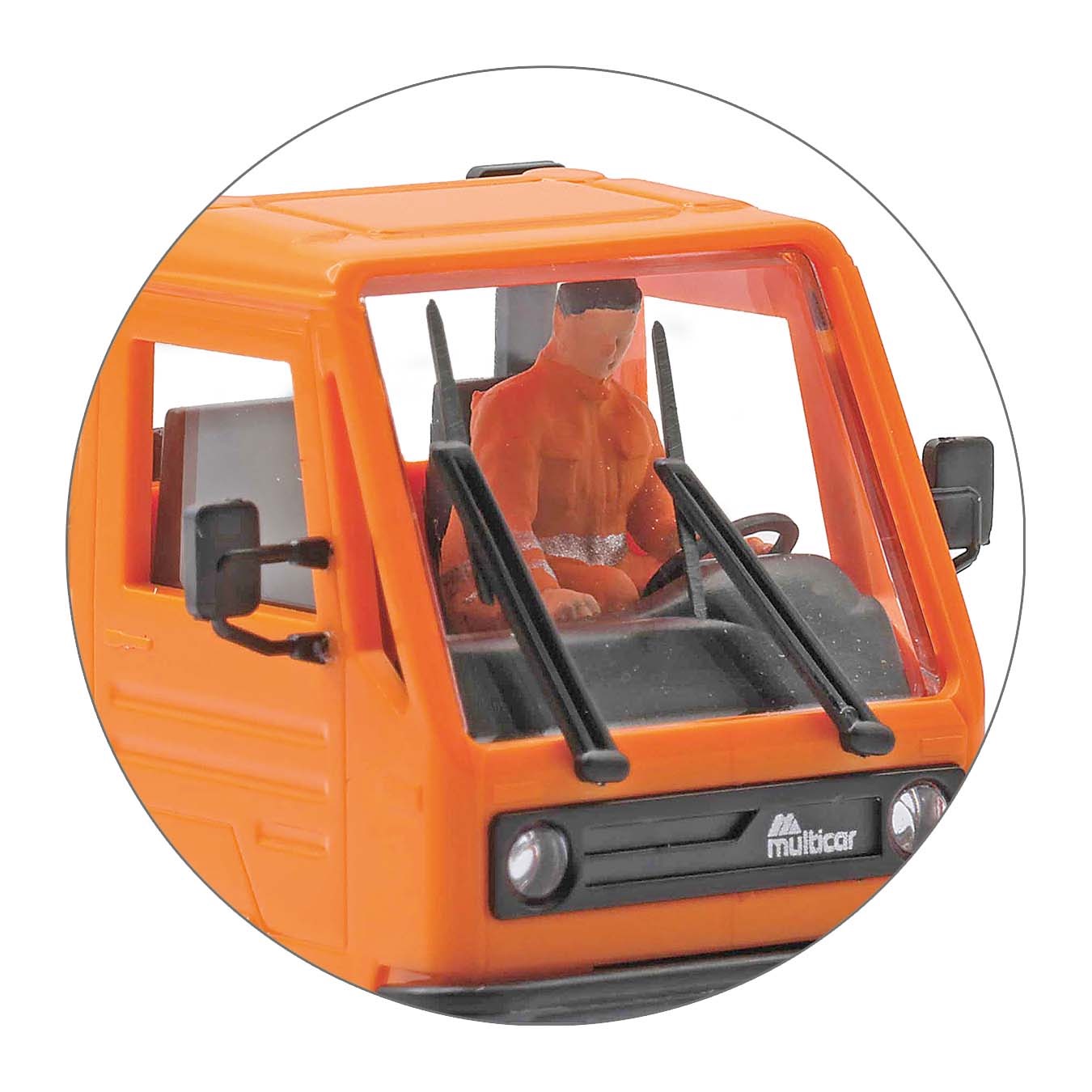 Multicar M26 mit Pritsche/Plane orange Modell von Busch 1:87