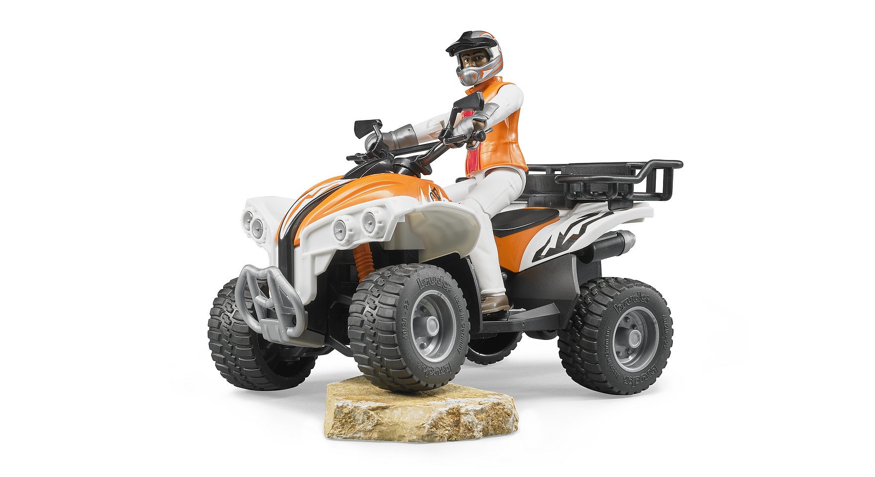 Quad mit Fahrer (Kleidungsfarben gemischt sortiert) Modell von Bruder bworld 