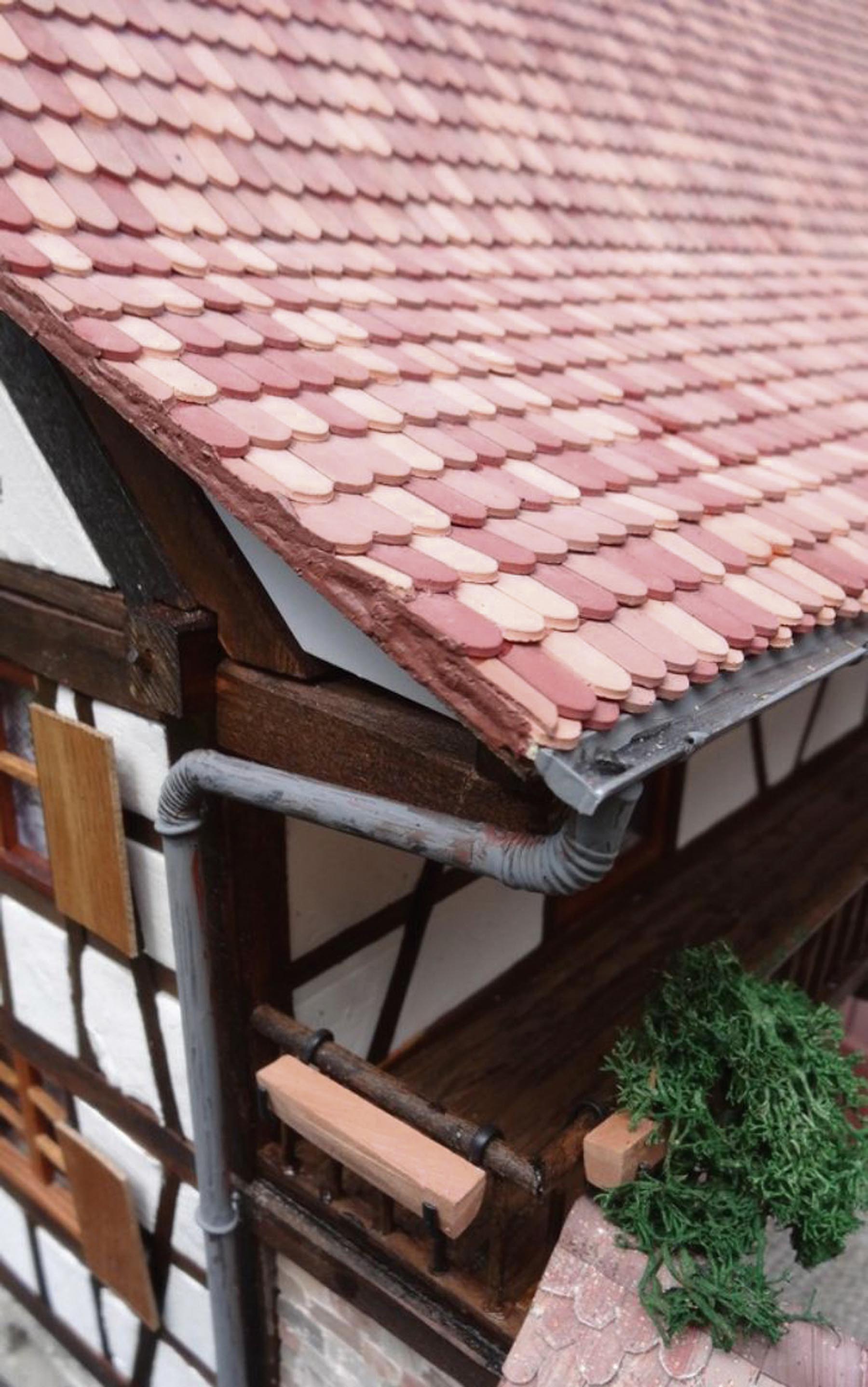 Dachziegel Biberschwanz mittelrot 1500 Stück Modell von Juweela 1:32