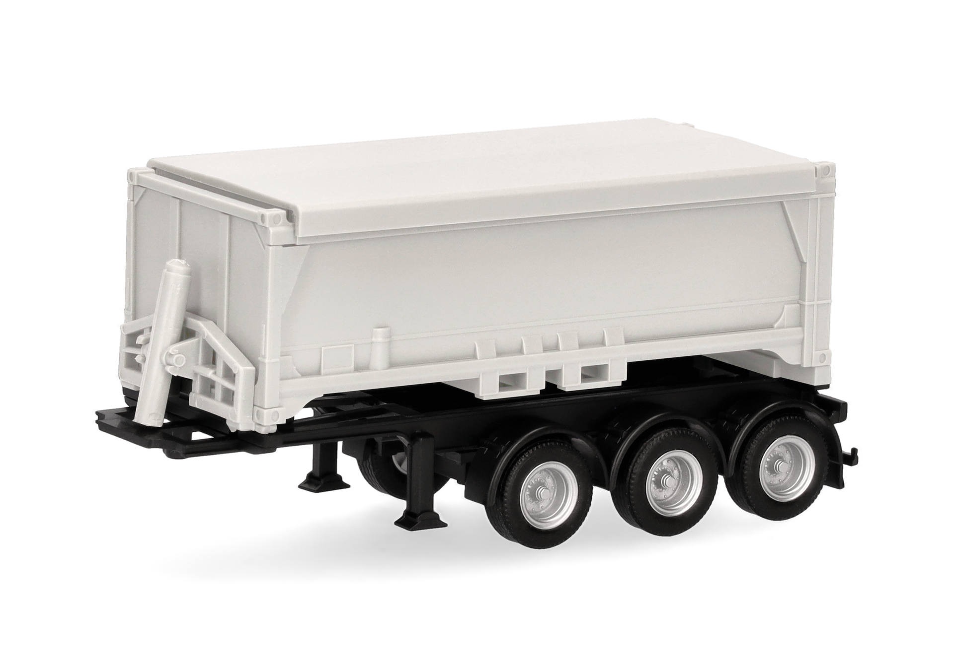Abraumcontainerauflieger 3achs weiß Modell von Herpa 1:87