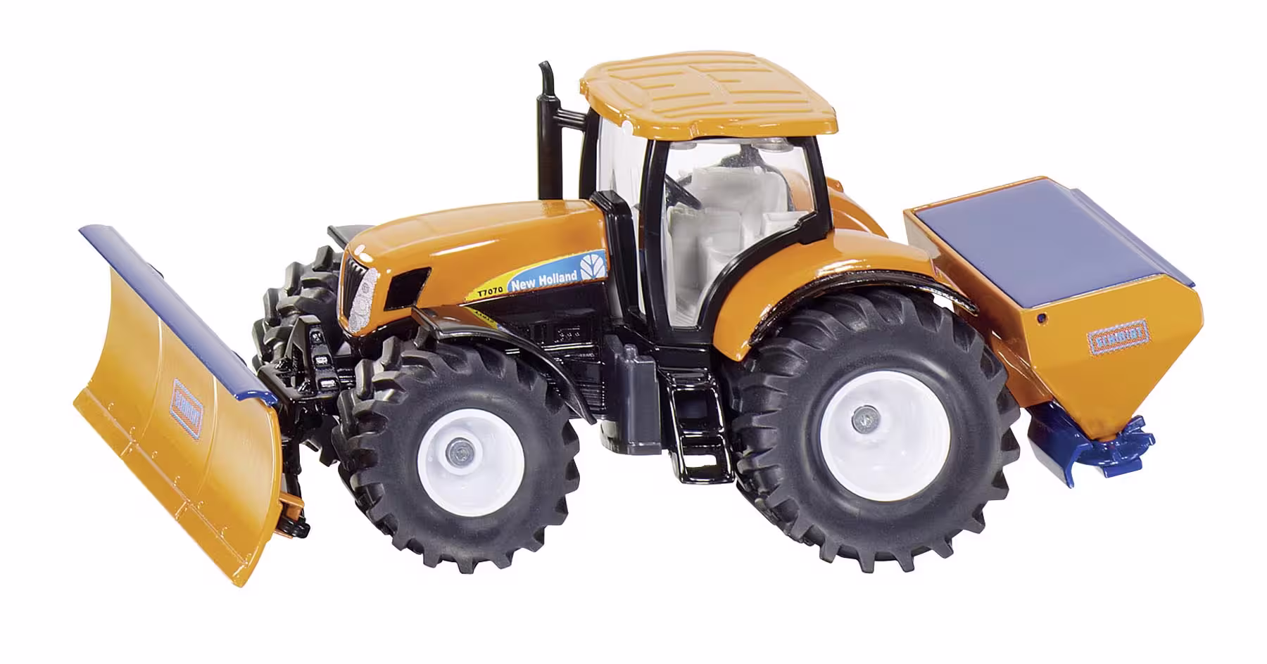 New Holland Traktor (Kommunal) mit Räumschild und Salzstreuer Modell von Siku 1:50 eilbote-onlineshop - Agrarfox