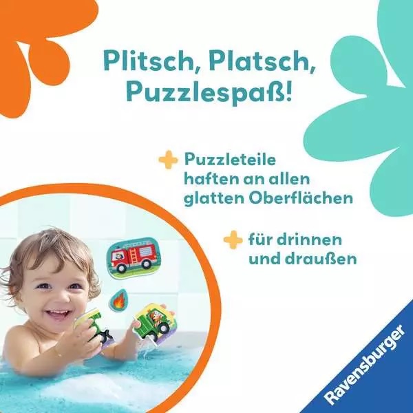 Play+Mein erstes Bade-Puzzle: Fahrzeuge 12-teiliges Set zzgl. Netztasche 