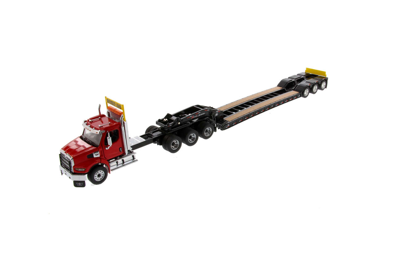 Western Star 49X SBFA Tridem Truck und XL 120 Tiefauflieger rote Kabine-1