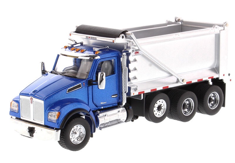 Kenworth T880 SF Ox Stampede Muldenkipper blau metallic Modell von DieCast Masters 1:50