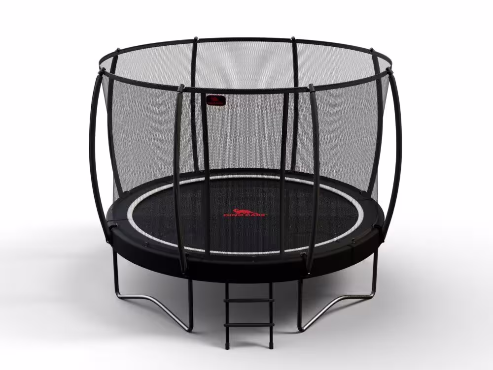 Dino Cars Trampolin inkl. SicherheitsnetzLeiter 365 cm-1
