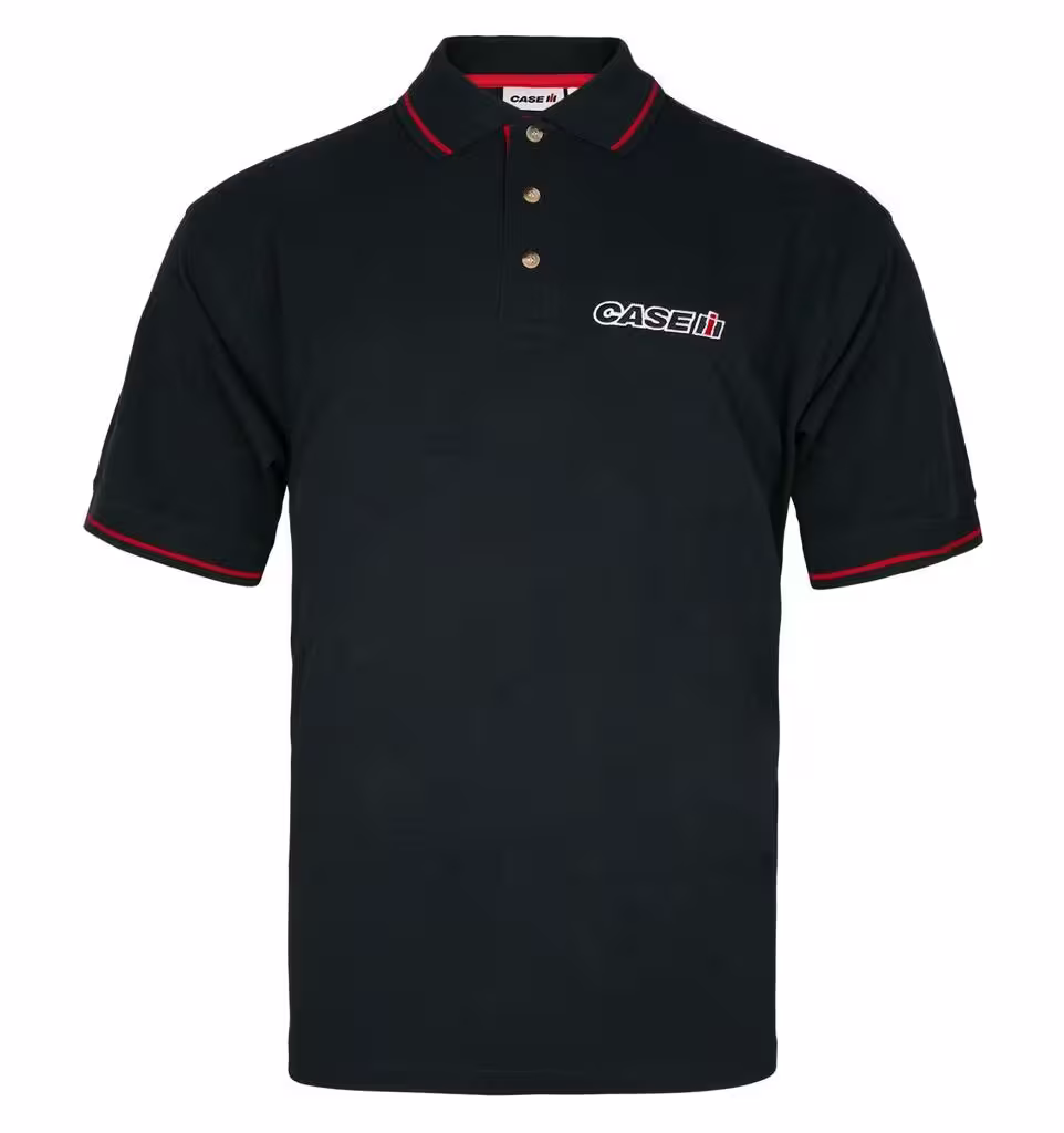 Case IH Kontrast Polo-Shirt schwarz eilbote-onlineshop - Agrarfox