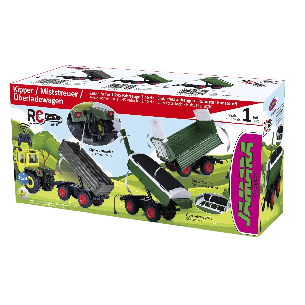 Miststreuer grün für RC-Traktor MB-trac 1000 1:24S