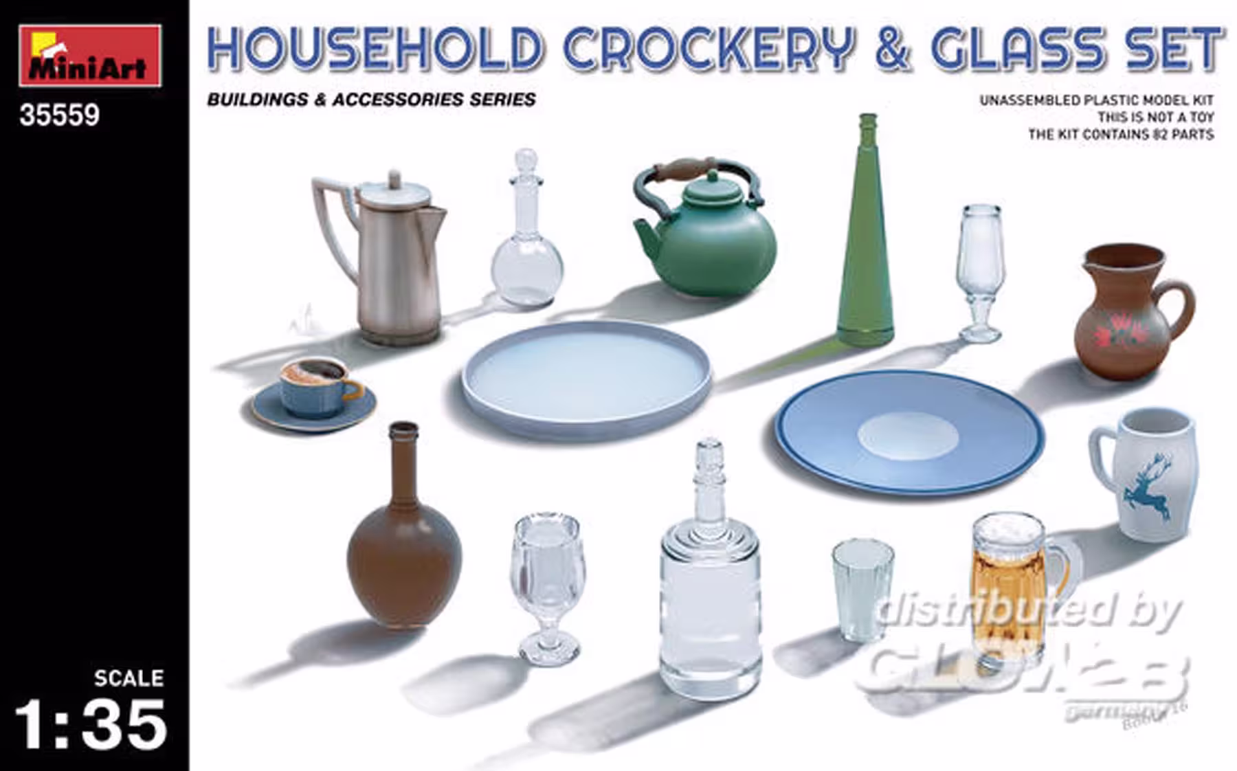 Geschirr und Glasset Modell von MiniArt 1:35 eilbote-onlineshop - Agrarfox