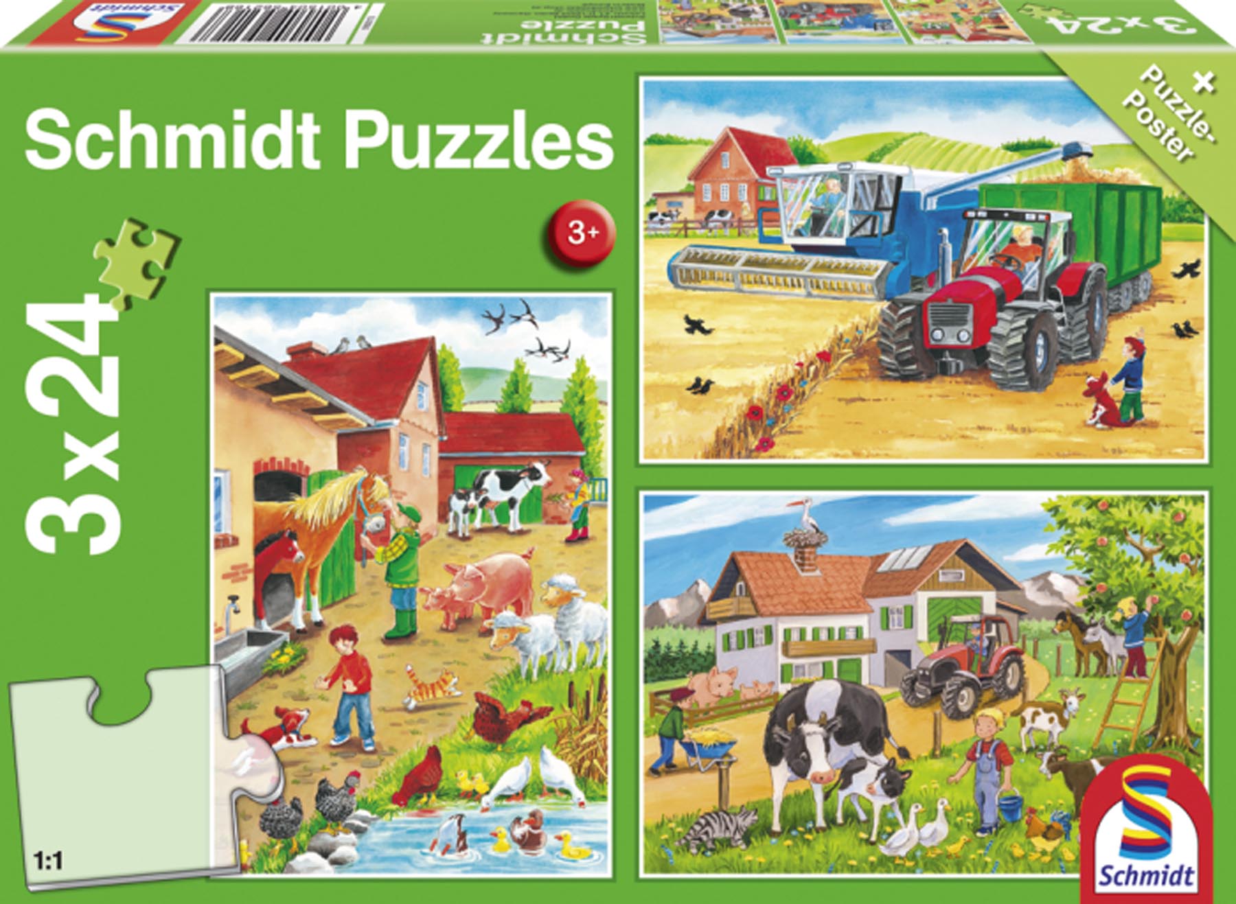 Puzzle Auf dem Bauernhof 3 x 24 Teile