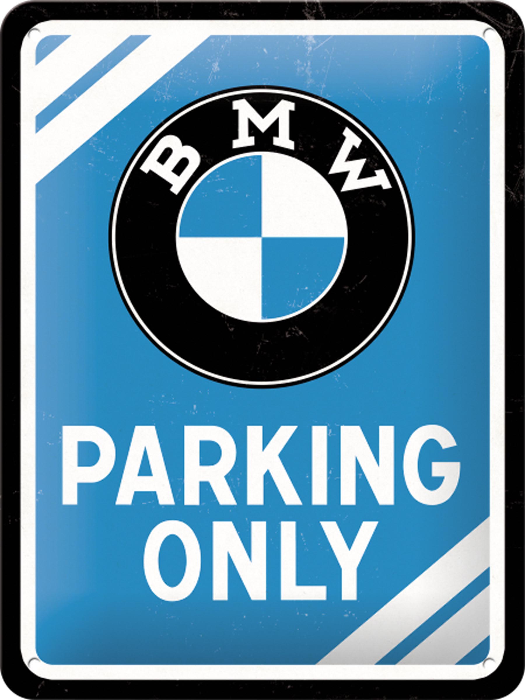 Blechschild „BMW Parking Only“ 15 x 20 cm