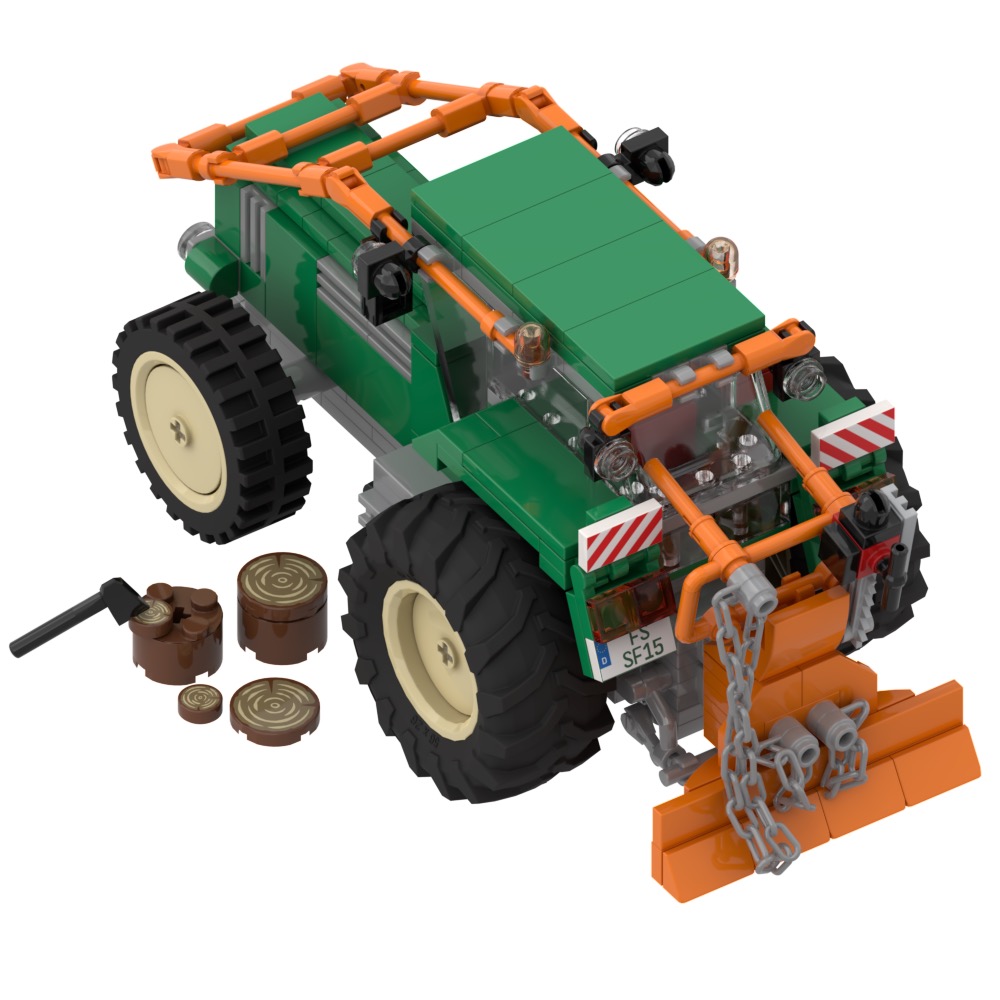Schlüter SUPER 1500 TVL Traktor Modell 1:32 Forst Edition Modell von MunichBricks 1:32