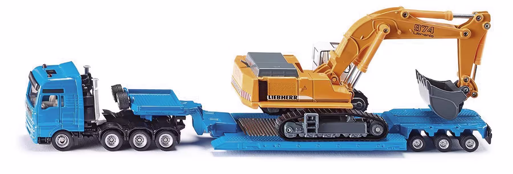 Tiefbettauflieger MAN Schwertransport mit Liebherr Bagger Modell von Siku 1:87 eilbote-onlineshop - Agrarfox