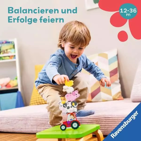 Magnetisches Holz-Zähl-Puzzle Bauernhof mit Griff und 6 magnetischen Puzzleteilen 