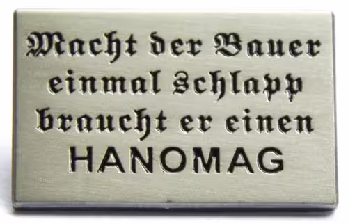 Pin Hanomag Spruch eilbote-onlineshop - Agrarfox