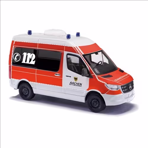 Mercedes-Benz Sprinter kurzer Radstand/Hochdach Rettungsdienst Aachen Modell von Busch 1:87 eilbote-onlineshop - Agrarfox