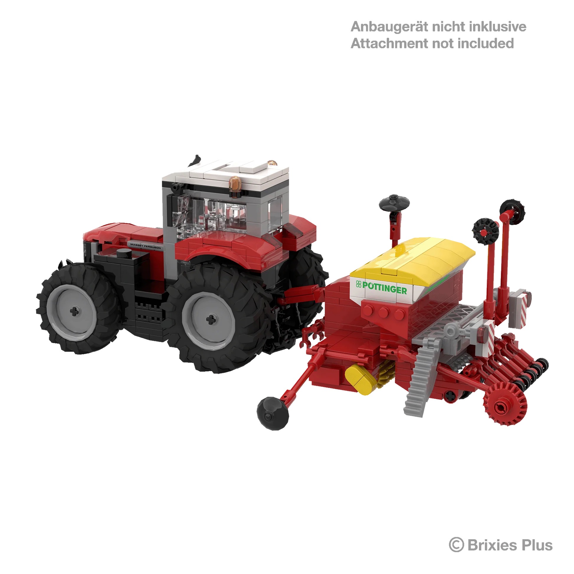 Massey Ferguson 6S BRIXIES Plus Klemmbausteine Modell von Brixies Plus 1:32